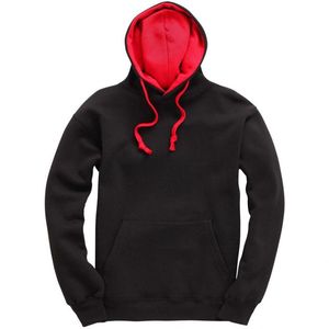 Sweat-shirt à capuche bicolore noir et gris pour homme, pull décontracté avec capuche contrastée - Product Image 4