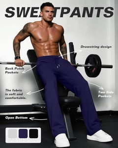 Pantalones Deportivos para Hombre, Paquete de 3, Estilo Jogger con Abertura en la Parte Inferior, Bolsillos, Cintura Media, Holgados, para Yoga y Uso Deportivo, 100% Lona - Product Image 3