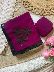 Indian Traditional Ethnic Beautiful Georgette Saree with Embroidery <b>Sequins</b> Work for Women Wedding <b>Party</b> Wear Elegant Outfit - Product Image 5