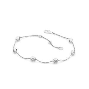 Bracelet délicat en or rose avec chaîne sertie de diamants de laboratoire ronds et taillés en coussin de 0,79 carats - Product Image 6