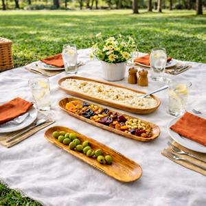 Bandeja de Servir Moderna de Madera para Té, Café, Desayuno, Aperitivos, Multiusos, Ligera, para Cocina y Hogar - Product Image 1