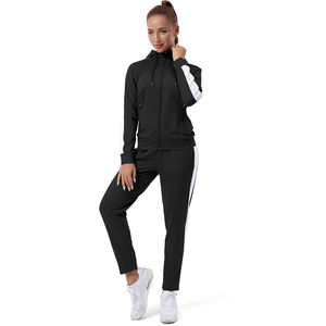 Survêtement léger et pliable à col montant pour femme, en mélange de polyester, idéal pour les voyages, avec veste zippée et pantalon de jogging - Product Image 1