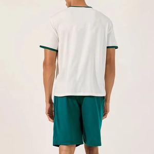New Design Men Two Piece Summer Outfit Crew Neck Contrast <b>Collar</b> <b>T</b> <b>Shirt</b> with Matching Shorts Comfortable Lightweight Set - Product Image 6