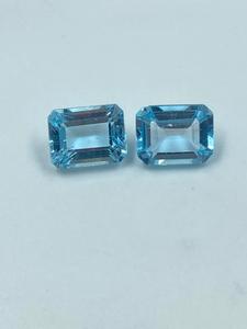 Topacio azul cielo natural de alta calidad, corte baguette, forma rectangular, 7x9 mm, 5,73 quilates, 2 piezas - Product Image 5