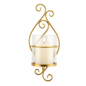 Elegant Antique Gold Metal Wall Sconce Candle <b>Holder</b> Set Of 2 Iron Decorative Votive <b>Tealight</b> Candlestick <b>Holders</b> For Events - Product Image 4