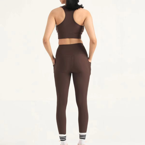 Ensemble de yoga pour femmes de haute qualité, léger, sans manches, avec impression de logo personnalisée, vêtements de fitness pour la salle de sport, ensembles de yoga en tissu spandex - Product Image 5