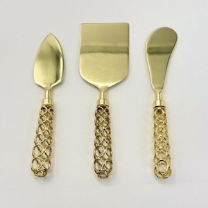 Luxury Gold Stainless Steel <b>Cheese</b> Knife Server Set For Home Kitchen & Hotel Tableware Handcrafted <b>Cheese</b> Slicer - Product Image 3