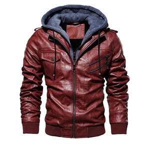 Veste en cuir pour homme, style business décontracté, imperméable, coupe-vent, pour moto, avec fermeture éclair - Product Image 5