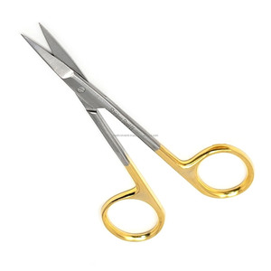 Tijeras de Precisión para Manualidades, 4.5 Pulgadas, Hojas Rectas Afiladas, Mango Dorado TC, Acero Inoxidable - Product Image 1