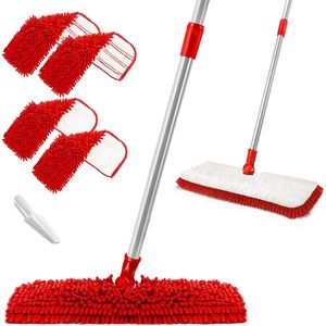 Mop in Microfibra per Pulizia Pavimenti con 4 Panni Sostituibili Lavabili, Scopa per Polvere per Pavimenti in Legno, Facile da Usare - Product Image 1