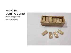 Jeu de dominos en bois écologique personnalisé avec motif en cubes pour enfants et adultes - Jeu de société éducatif classique - Product Image 5