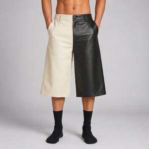 Shorts en similicuir surdimensionnés 400 GSM pour marques urbaines – Marque privée - Product Image 2