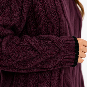 Women's European Style Winter <b>Cardigan</b> <b>Sweater</b> 100% Cotton Knitwear with Button V Neck - Product Image 4