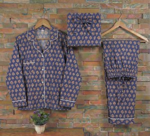 Jaipur Floral Print Cotton <b>Pajama</b> Set Women Handmade Loungewear, Summer Night <b>Suit</b> - Product Image 3