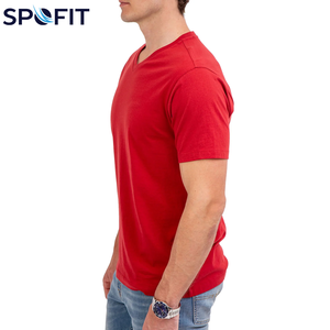 เสื้อยืดแขนสั้นคอวีสำหรับผู้ชาย เนื้อผ้าหนา เหมาะสำหรับออกกำลังกาย วิ่ง เล่นกีฬา ขายส่ง - Product Image 6