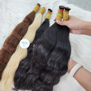 GUGU HAIR Cabello Humano Virgen Vietnamita para Trenzas 100g a Granel 1 Pieza Liso Extremo Negro No Remy Doble Trama Puntas Doble Trama Venta al por Mayor para Mujeres Negras 20 - Product Image 3