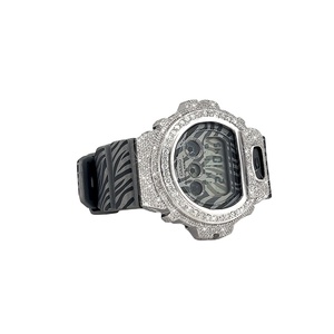 Elegante Reloj Digital con Incrustaciones de Diamantes Moissanite, Cronógrafo, Fecha Automática, Correa Negra, Unisex - Product Image 2