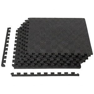 Tapis de sol emboîtables en EVA noir antidérapants pour salle de sport - Product Image 1