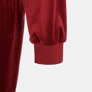 Ensemble de survêtement en velours pour femmes, 2 pièces, couleur unie, fermeture à cordon de serrage, décontracté, hiver, jogging, poches latérales - Product Image 3