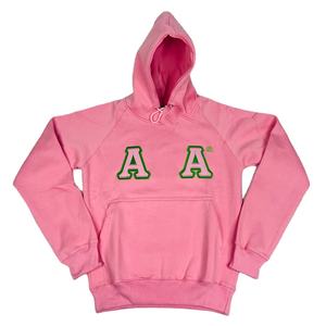 Sweat-shirt en chenille vert imprimé durable d'hiver AKA 1908 rose respirant avec poche kangourou - Product Image 1