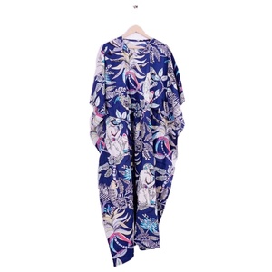 Caftán vestido de talla grande ropa de mujer temporada de verano caftán de algodón estampado floral vestido de algodón ropa de dormir caftán de algodón - Product Image 1