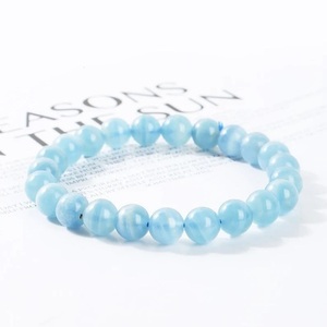 Chakralume Natural Blue Calcite <b>Ball</b> Beaded <b>Bracelet</b> for Healing Reiki Energy Jewelry Gift Wholesale 8mm - Product Image 5