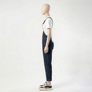 Mono casual de tirantes para mujer, 100% algodón, estilo veraniego, largo hasta la rodilla, con peto, de moda, novedad. - Product Image 3