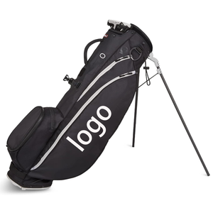 Bolsa de Golf Profesional de Cuero PU Resistente, Color Negro, con Divisores de Palos Multiusos y Patas Reforzadas para Mayor Estabilidad - Product Image 1