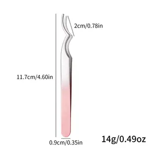Pince à épiler colorée pour cils, en acier au carbone, professionnelle, haute précision, applicateur de faux cils, outils de maquillage - Product Image 5