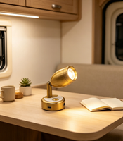 Lampe de lecture RV à double port USB Type C à charge rapide, 12V, LED tactile à intensité variable, rotative, pour caravane, bateau, marine