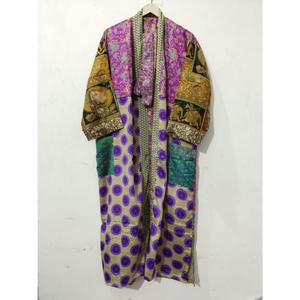 Vestido Kimono de Seda Floral Vintage de Verano, Talla Única, Vestido de Maternidad, Bata, Ropa de Playa, Traje de Baño de Sari Indio Reciclado - Product Image 2