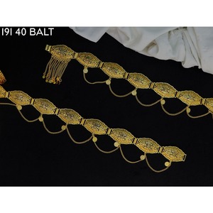 Cinturón de cadena de cintura estilo bohemio con borlas doradas, cadena de cintura grande, cadena corporal árabe de Oriente Medio con borlas, cadena corporal de aleación chapada en oro. - Product Image 2