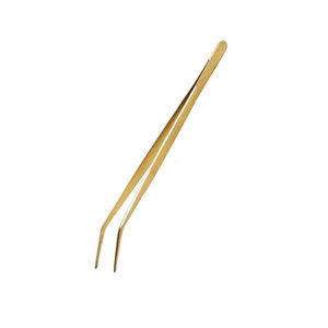 Pince de cuisine de chef de 20 cm, double courbure, en acier inoxydable de haute qualité, pince de précision pour la présentation des aliments - Product Image 3
