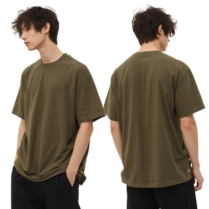 Men Eco-Friendly 220g Silk Screen Printed Drop Shoulder Oversized Cotton Streetwear T-Shirt - Product Image 1