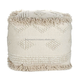 Pouf d'extérieur blanc multicolore avec incrustation osseuse Console Poufs au design unique Poufs vintage pour la décoration de la maison et de l'hôtel avec différents - Product Image 2