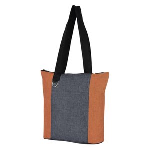 Heathered Burgundy Canvas <b>Tote</b> Zipper Top Medium Black Webbing Strap <b>Travel</b> Blank Custom Logo Print Wholesale Bulk Shopping - Product Image 6