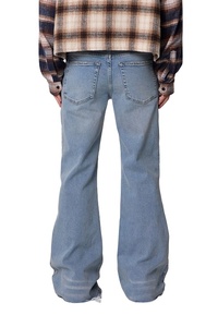 Pantalon en jean délavé vintage Super Flare, taille mi-haute, coupe classique, léger et respirant, coupe-vent, écologique - Product Image 3