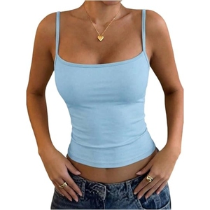 Women's Striped <b>Tank</b> <b>Top</b> Y2K Cute Summer Crop <b>Tops</b> Sleeveless <b>Spaghetti</b> <b>Strap</b> Cami Camisole Slim Fit <b>Tops</b> - Product Image 1