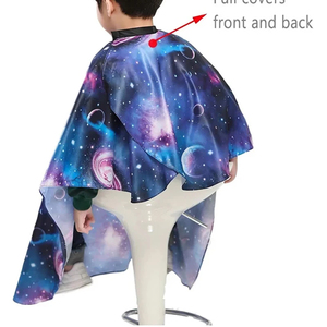 Cape de coiffure Galaxy Print en polyester résistante à l'eau, pour barbier, salon, coupe de cheveux, coiffage, protection, tablier réutilisable - Product Image 4