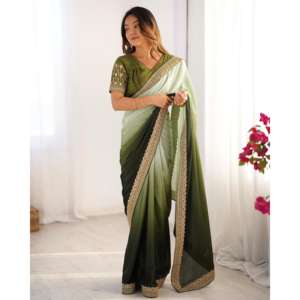 Saree de belle tenue de fête pour femmes avec fil et ensemble de travail en dentelle de séquence - Product Image 2