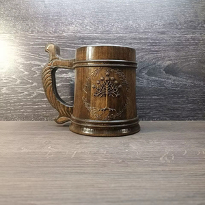 Mug classique en bois et métal avec anneau en métal - Product Image 1