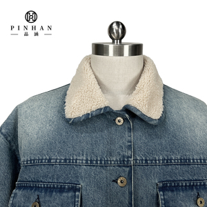 Manteau matelassé pour homme en denim hybride avec col en polaire Sherpa, patch en PU, respirant, séchage rapide, de haute qualité, thermique - Product Image 5
