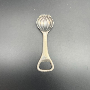 Vintage Silver Butter Curler Theme Metal Bottle Opener Features Textured Ribbed Scoop Dual Purpose Antique Used Kitchen <b>Bar</b> <b>Tool</b> - Product Image 1