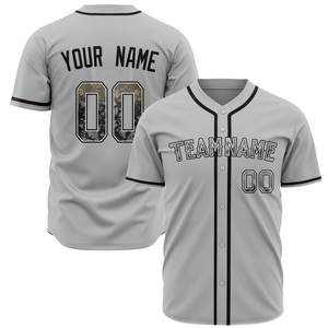 Camiseta de Béisbol Personalizada para Hombre, Nombre del Equipo 00, Gris, Impresión Sublimada, Cierre de Botones, Manga Corta, Corte Regular, Todas las Temporadas, Absorbe la Humedad - Product Image 1