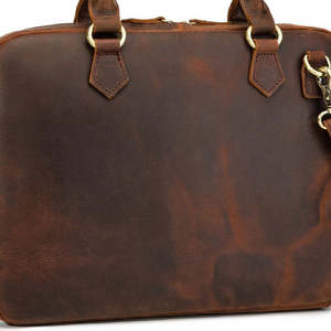 Sac à bandoulière en cuir véritable pour homme avec compartiment pour ordinateur portable imperméable, housse en feutre avec logo personnalisé - Product Image 5