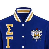 Blouson bomber court en satin Sigma Gamma Rho pour femme, fermeture éclair sur le devant, veste décontractée légère, streetwear de sororité, vêtements personnalisés tendance