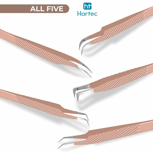 Lash Tweezers for Eyelash Extensions, Set Of 5 Pieces Volume Boot, Slim 90 Degree Grafted Tweezers With Fiber Tips - Product Image 3