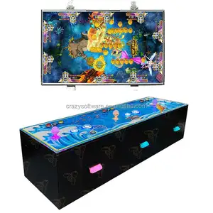2024 điên phần mềm xách tay tủ gỗ 2 người chơi 32inch LCD cá Hội Đồng Quản trị trò chơi máy Fortune Kings