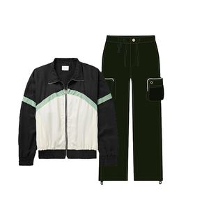 Wholesale 2025 Eco-Friendly Plus Size Tracksuits Windbreaker <b>Nylon</b> Jacket <b>Track</b> Suit Unisex for Sets Winter Zip <b>Pants</b> Side - Product Image 1