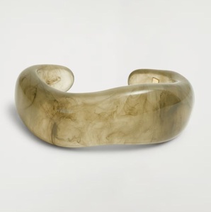 Classic Jade Cuff <b>Bracelet</b> Unisex Natural Stone Fashion Jewelry Elegant Design Smooth Finish - Product Image 1